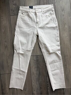 GAP White Distressed Boyfriend Jeans